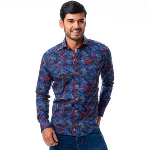 Camisa casual Coveñas azul 01