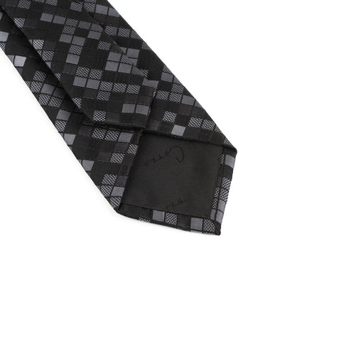 Corbata cuadros 02 negro