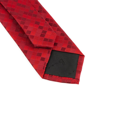 Corbata cuadros 02 rojo